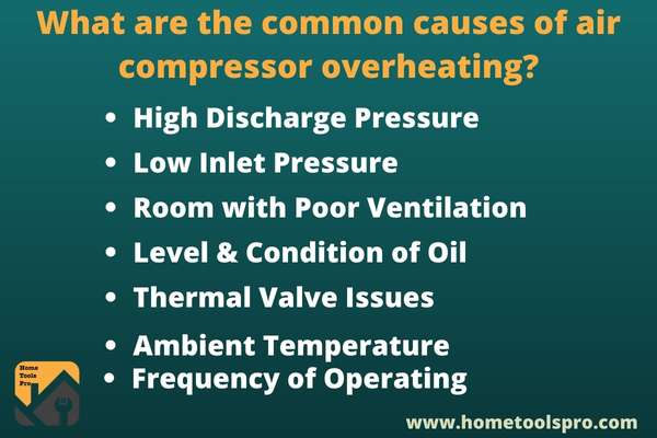 What are the common causes of air compressor overheating?